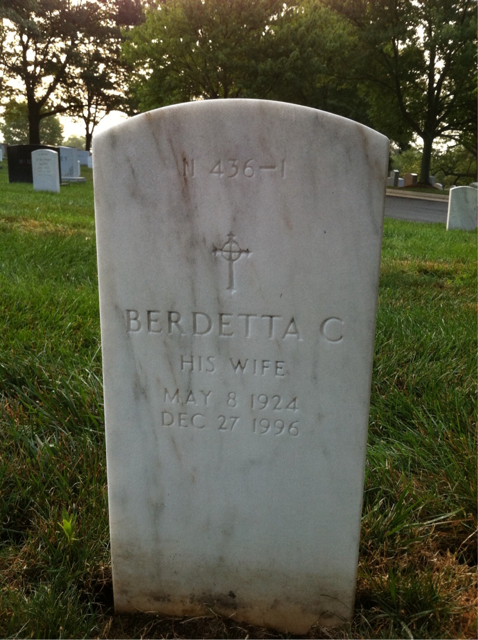 Back of headstone — Leonard Armstrong