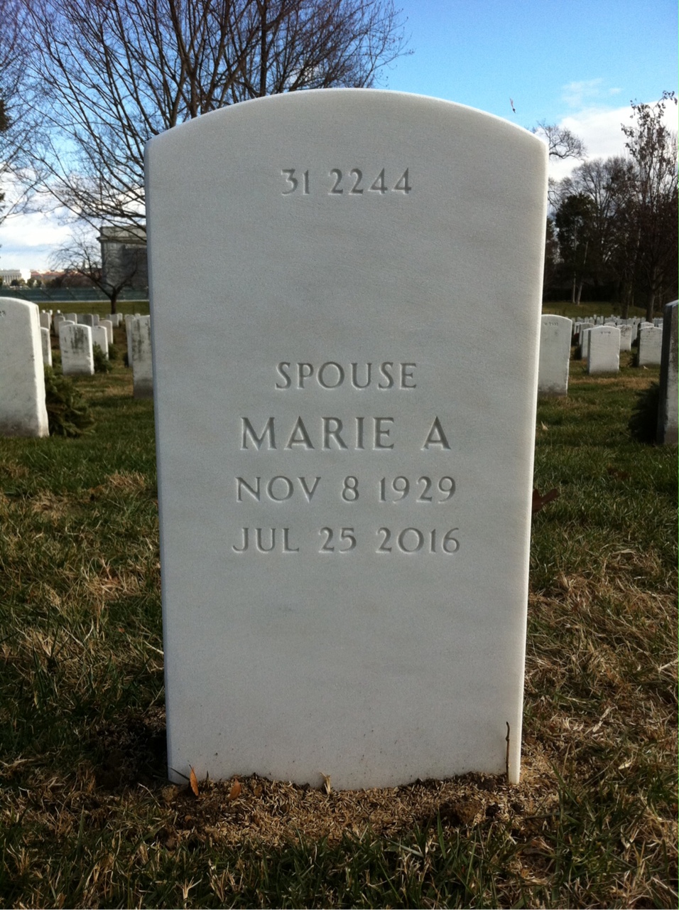 Back of headstone — Jack Caudry