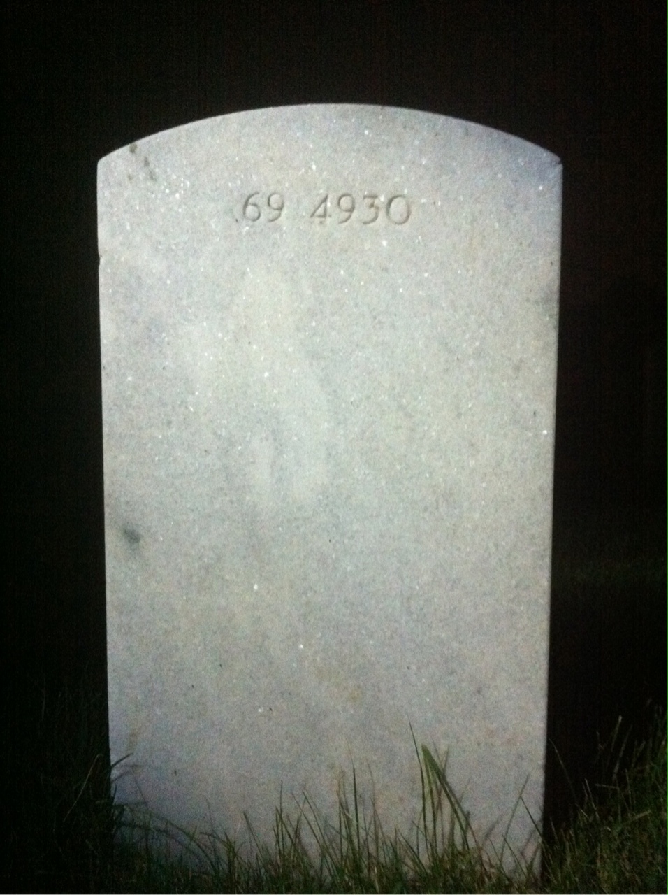 Back of headstone — Winston Eans