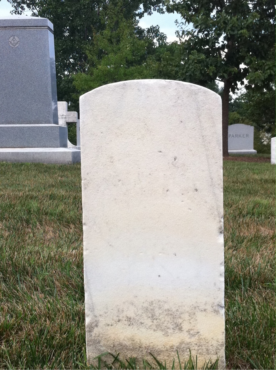 Back of headstone — Arthur Mitchell