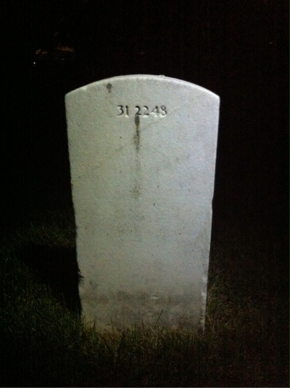Back of headstone — Walter C Robinson