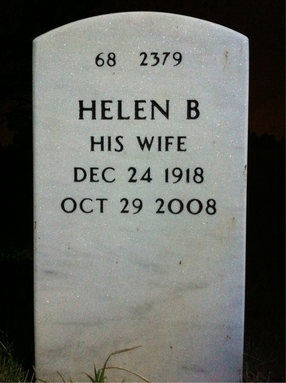 Back of headstone — George Debyle