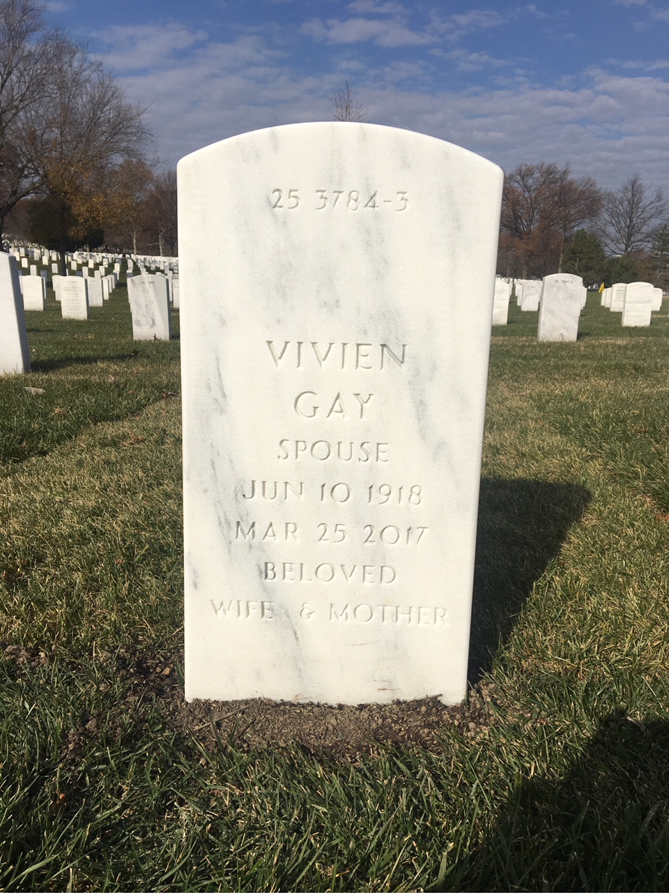 Back of headstone — Russell Bowen