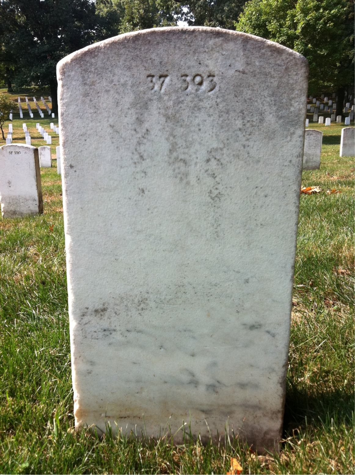 Back of headstone — Fred Baugh