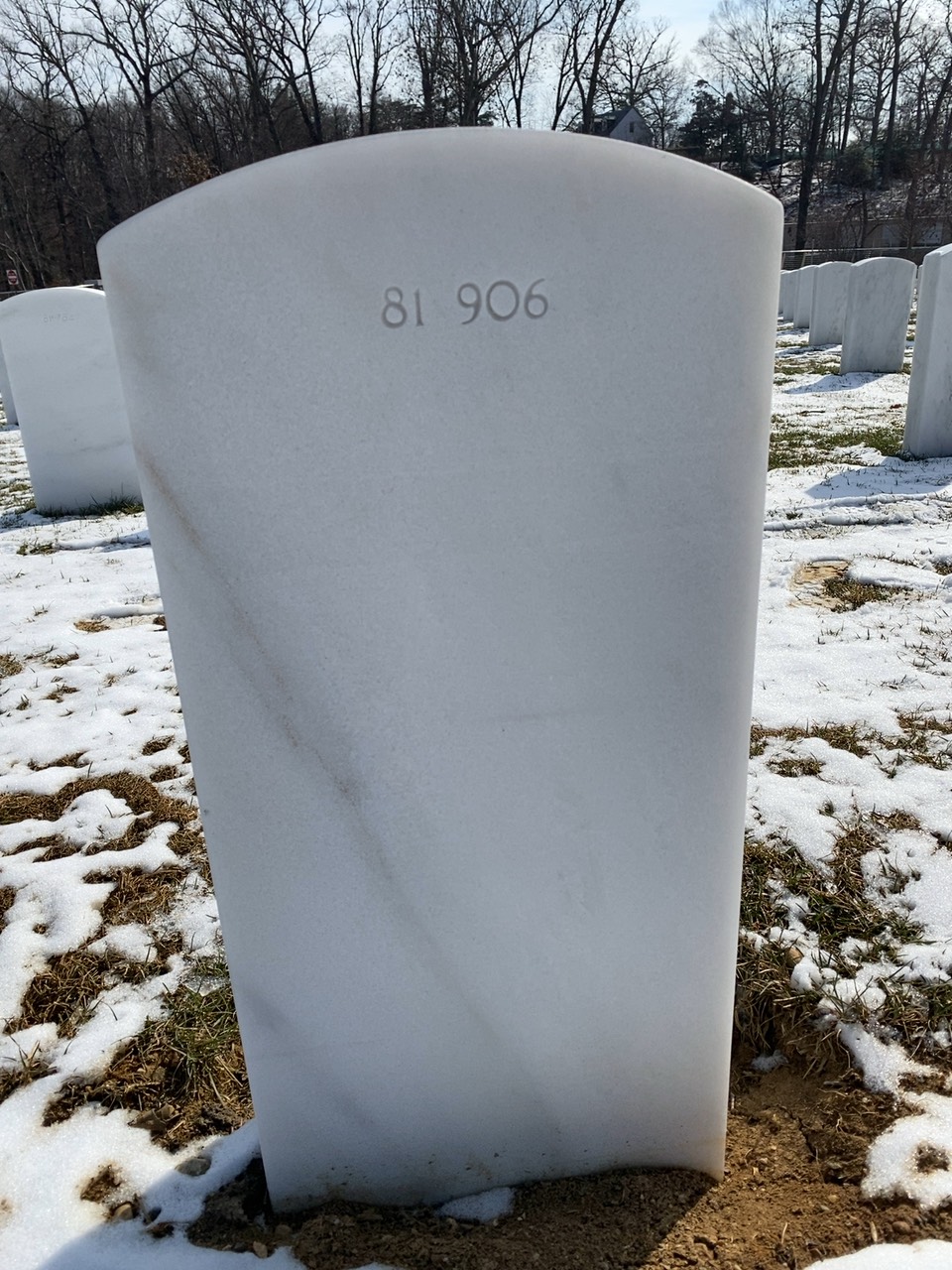 Back of headstone — Oscar Banks
