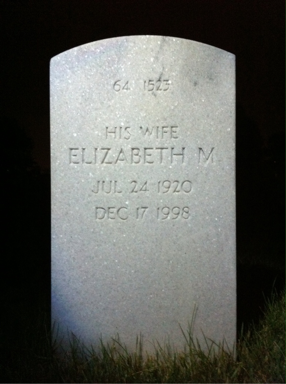Back of headstone — Edward Ahrens