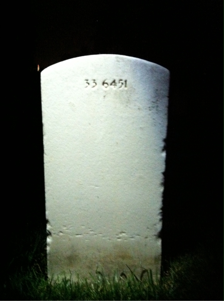 Back of headstone — Roland D Thompson