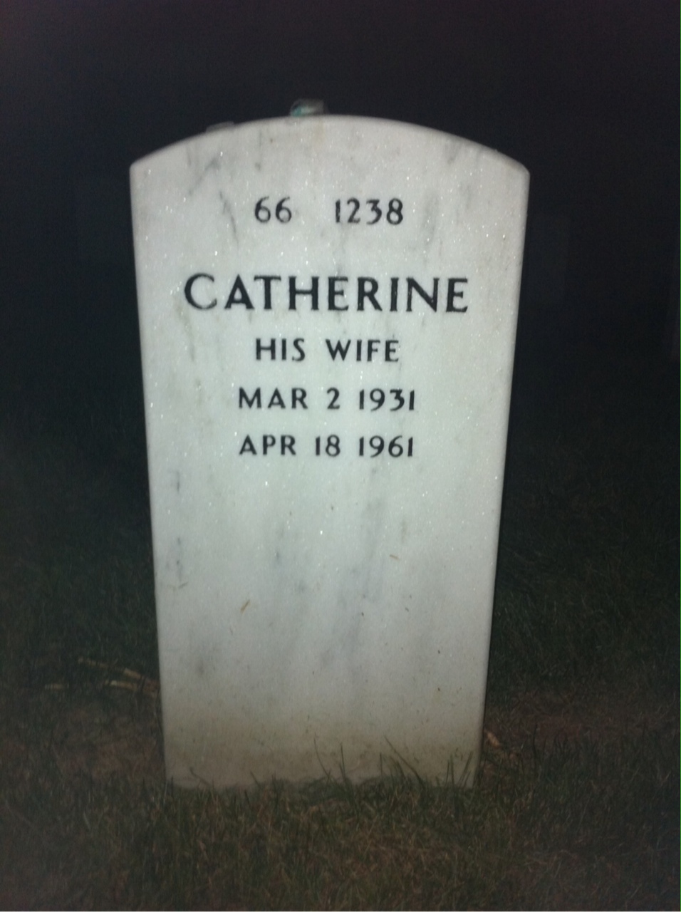 Back of headstone — Walter Butler