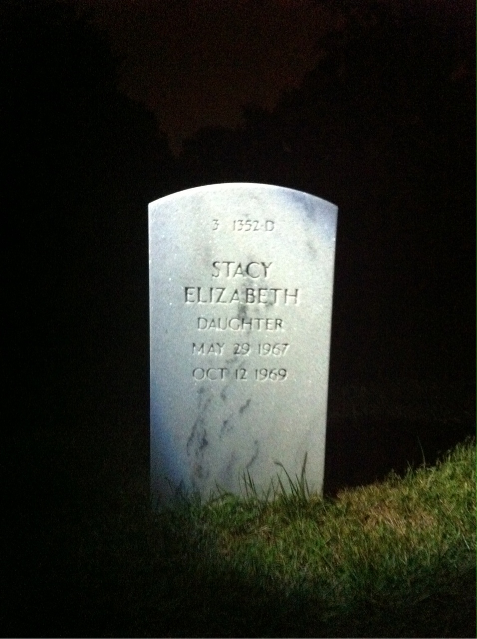 Back of headstone — Stacy Baughman