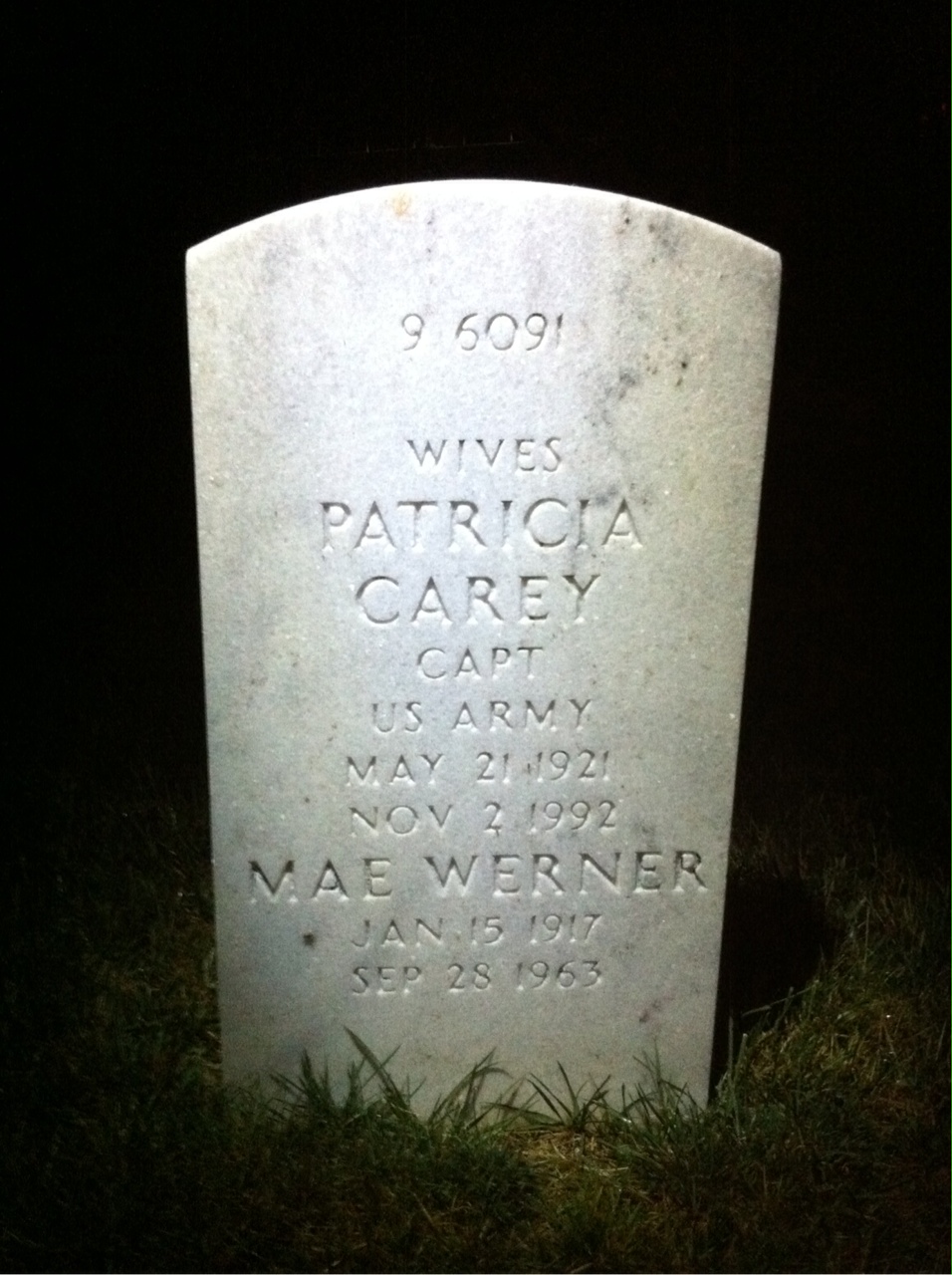 Back of headstone — Mae Critchlow
