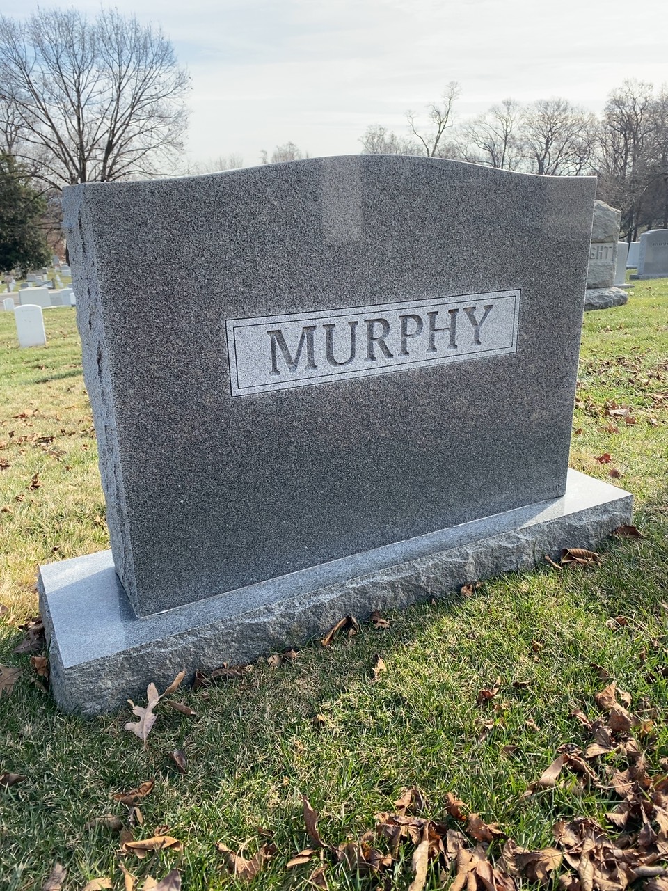 Back of headstone — Arthur Murphy