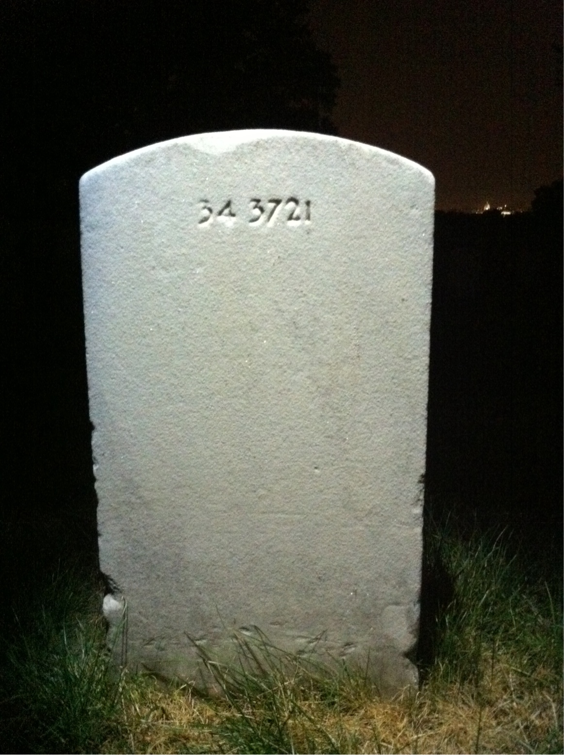 Back of headstone — William Mitchell