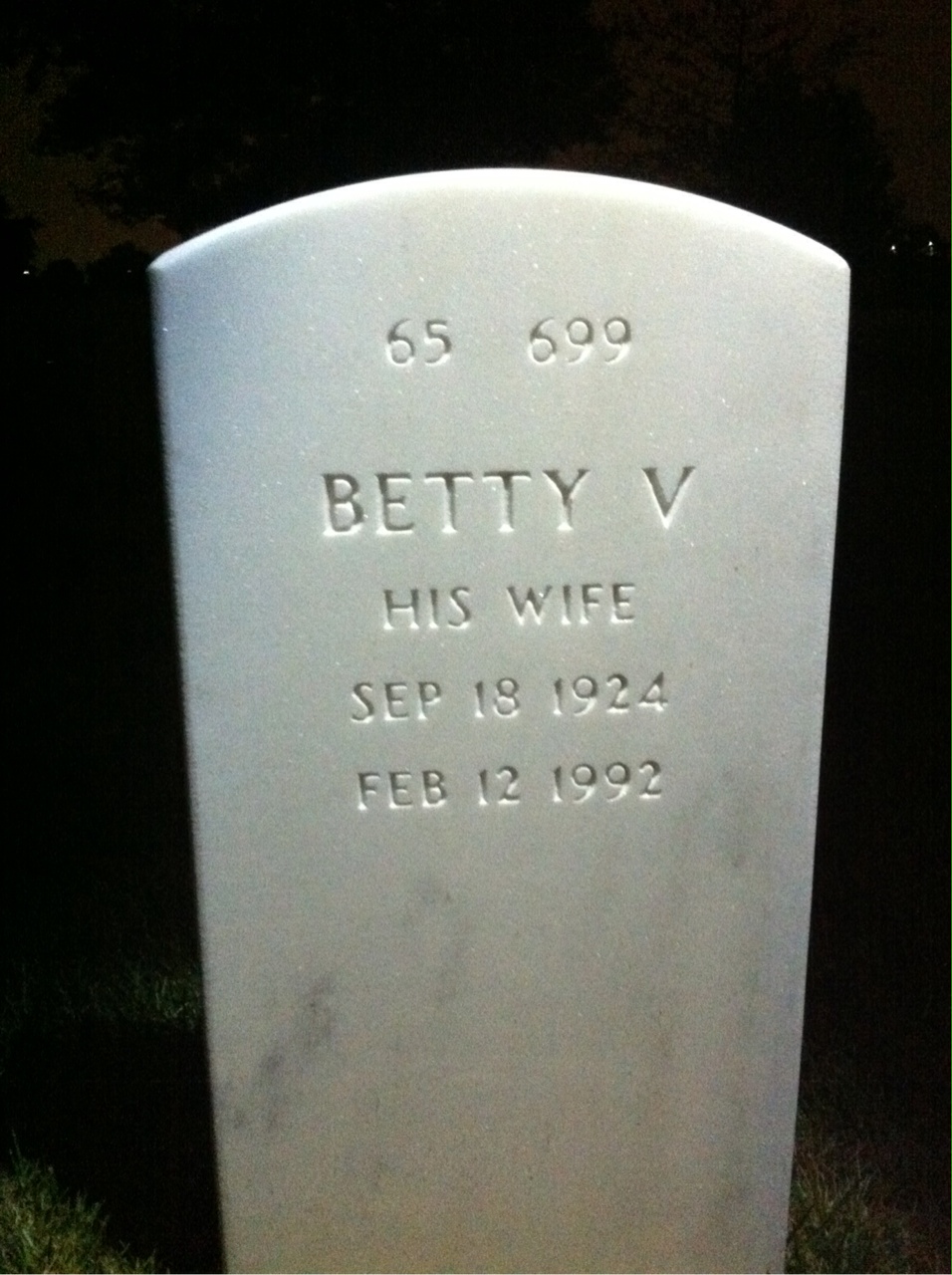 Back of headstone — Melvin Hulse