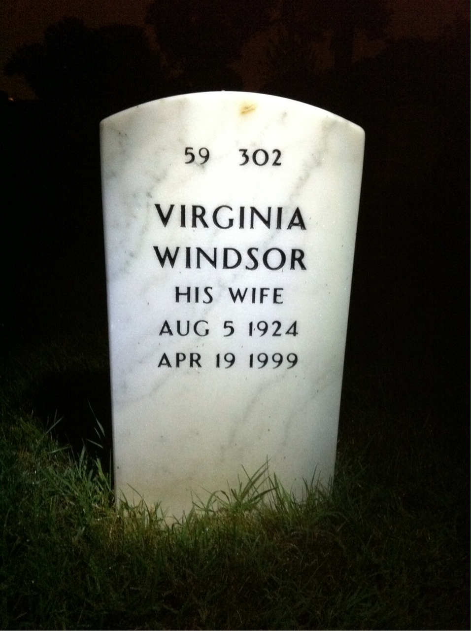 Back of headstone — William Austin