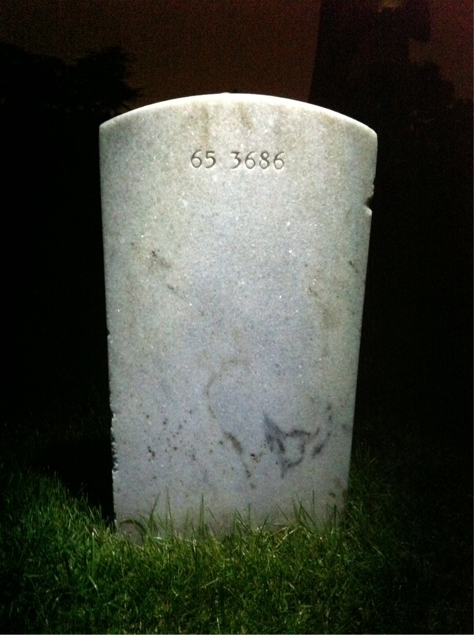 Back of headstone — Walter Green
