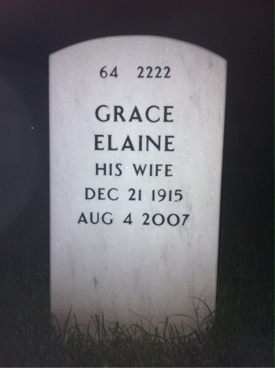 Back of headstone — William Logan