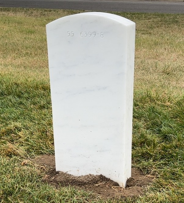 Back of headstone — William P Flaherty