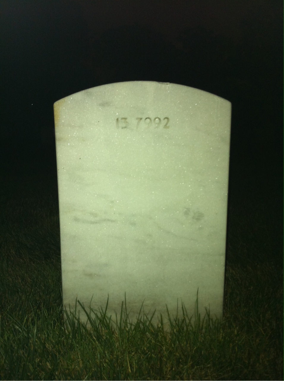 Back of headstone — Daniel Mooney