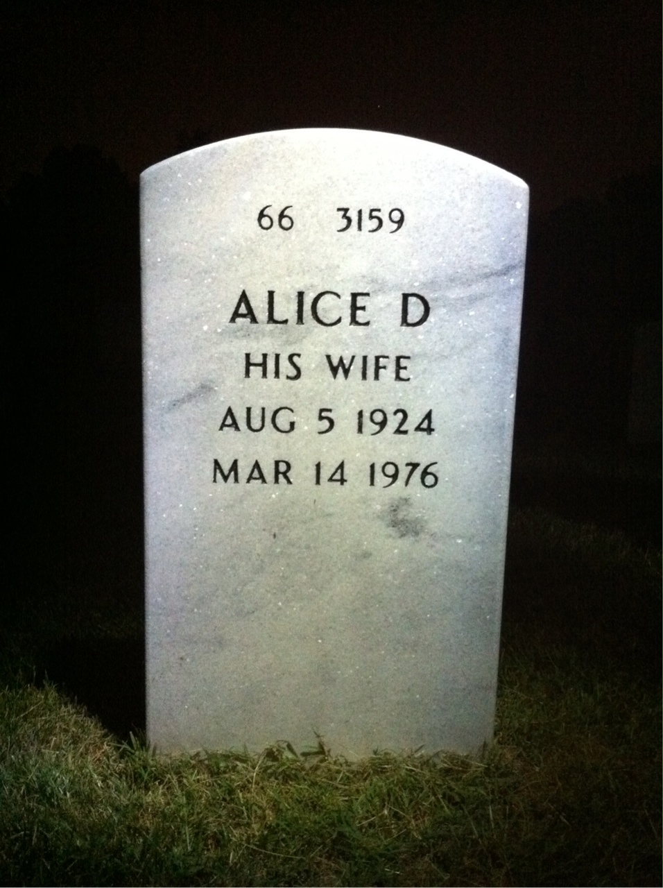 Back of headstone — William Sandusky