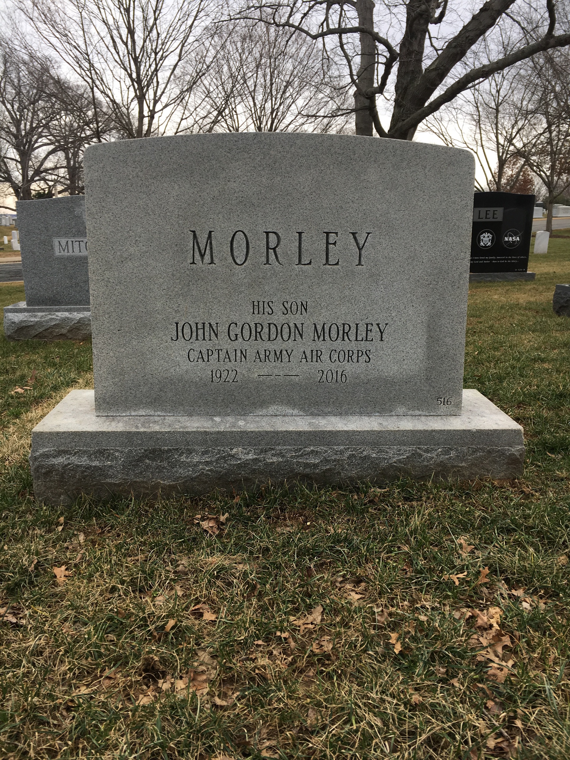 Back of headstone — Henry Morley