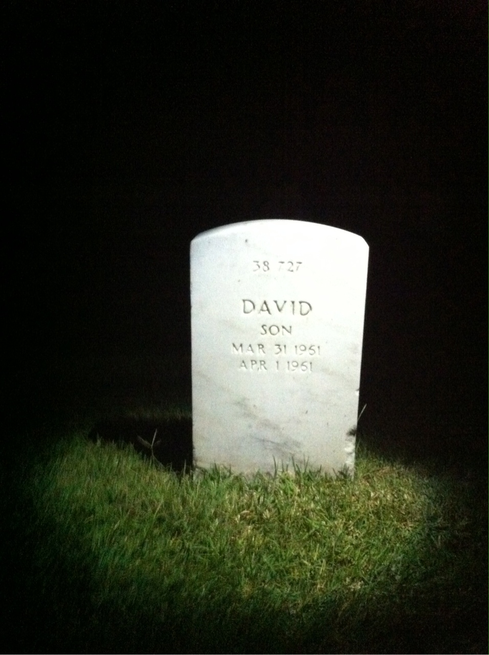 Back of headstone — Frederick Alexander