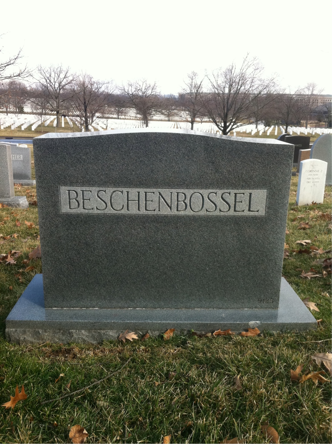 Back of headstone — Harlo Beschenbossel