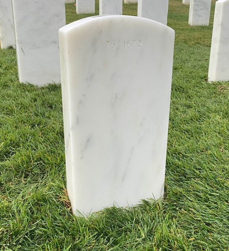 Back of headstone — Jack Abraham