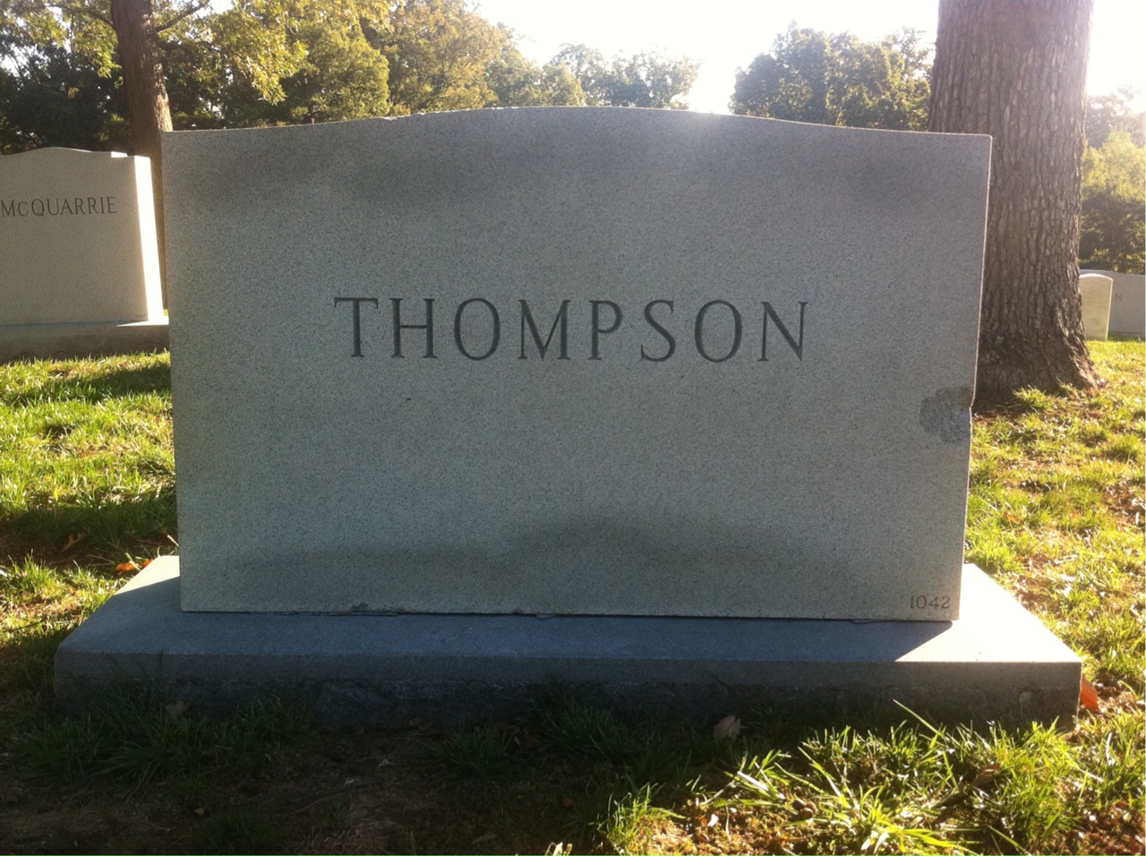 Back of headstone — William Leroy Thompson