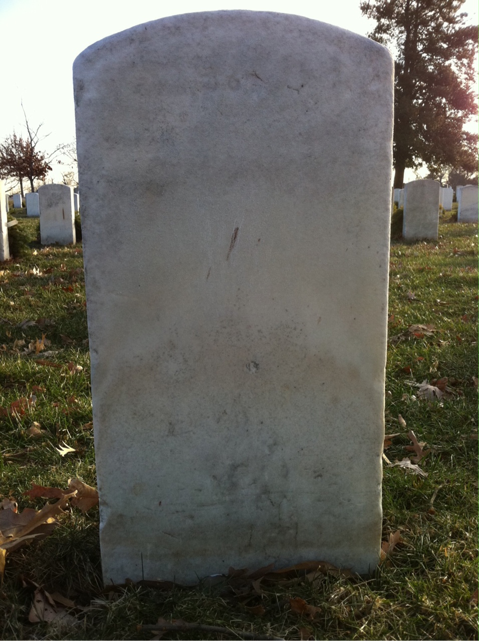 Back of headstone — Harry Archie