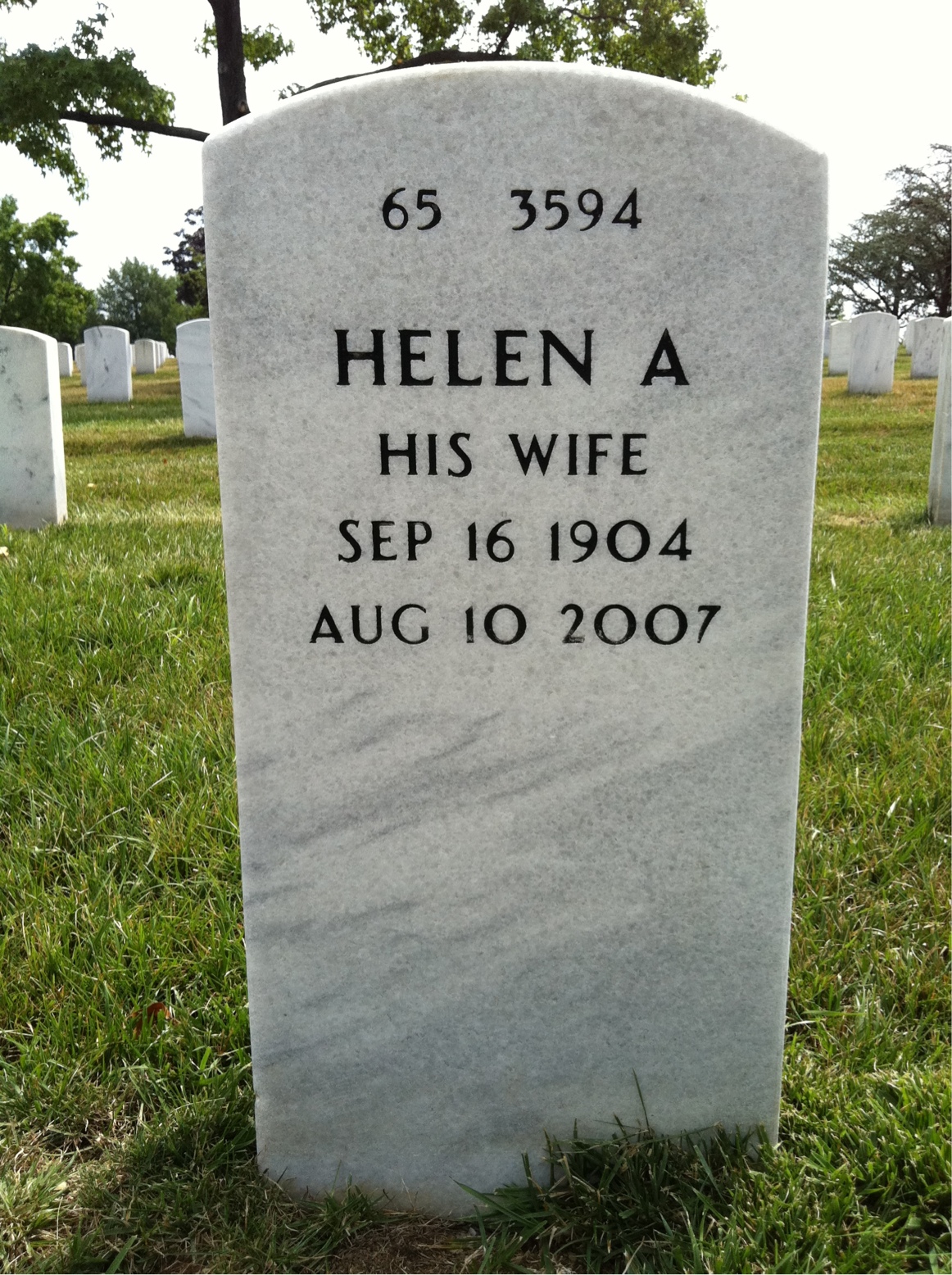 Back of headstone — Terence Smith