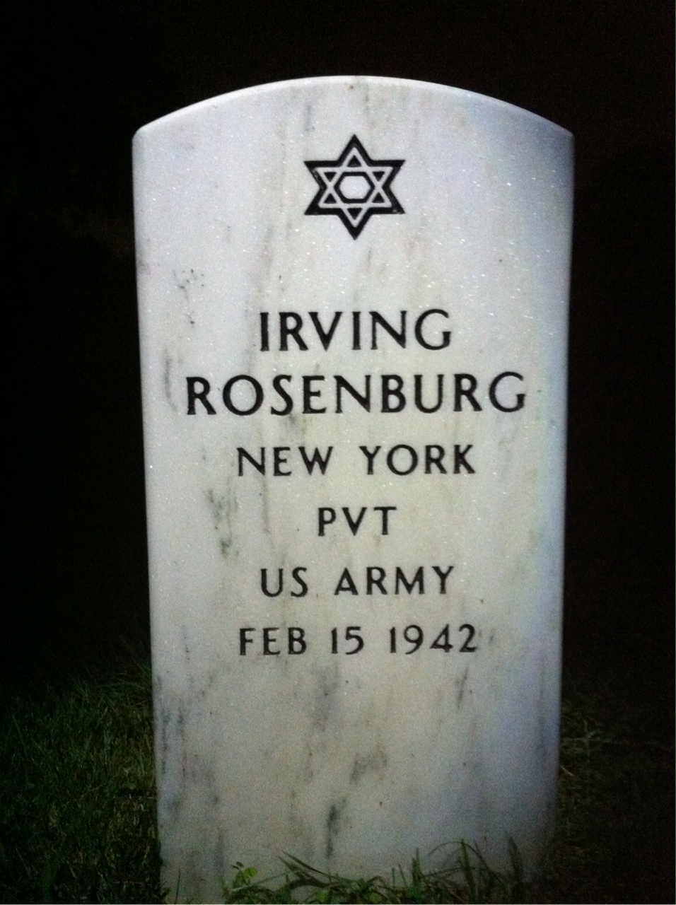 Headstone of Irving Rosenburg