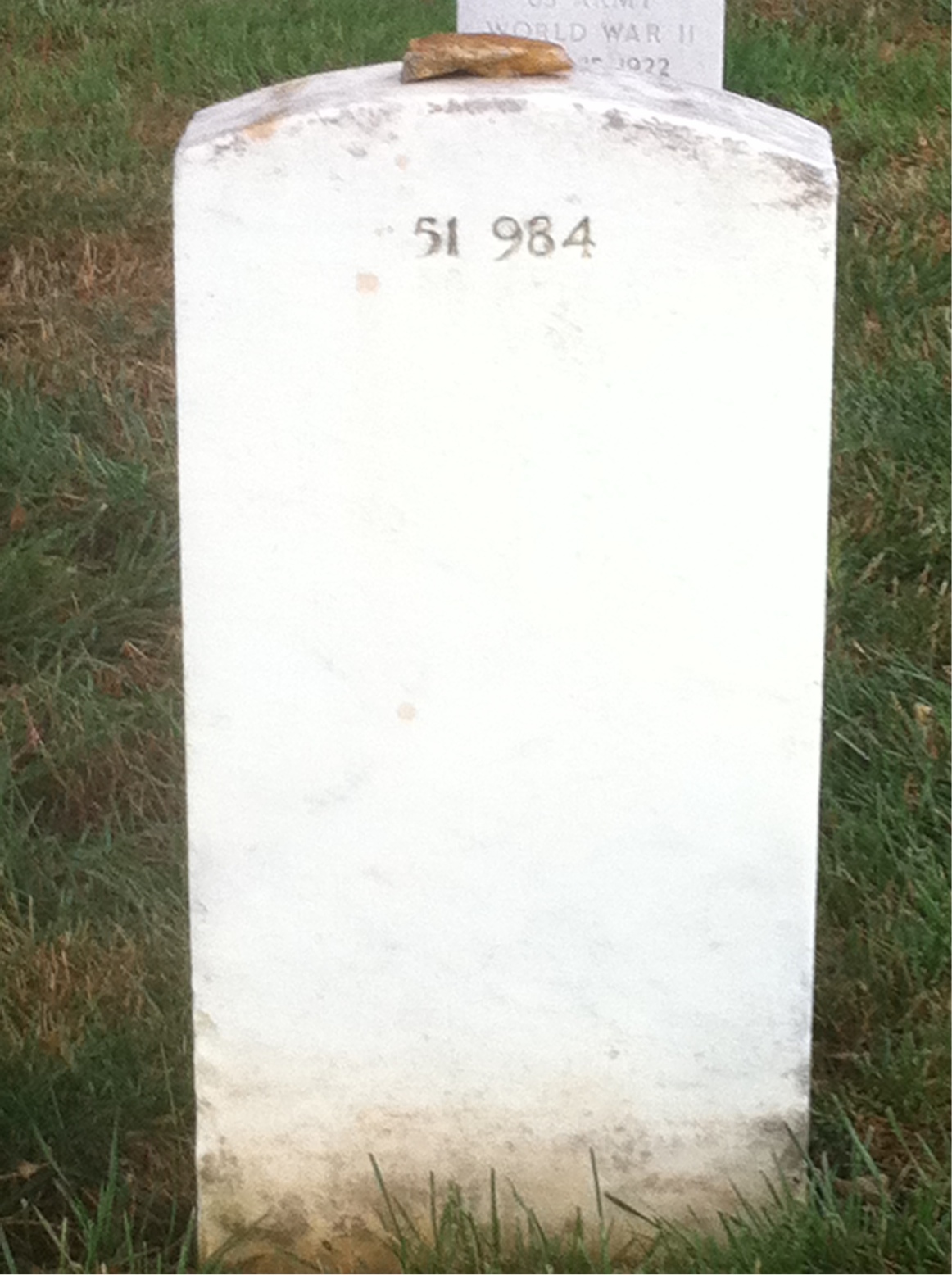Back of headstone — Henry Addom
