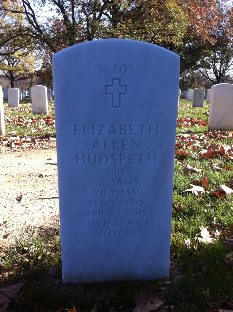 Back of headstone — Clair Hudspeth