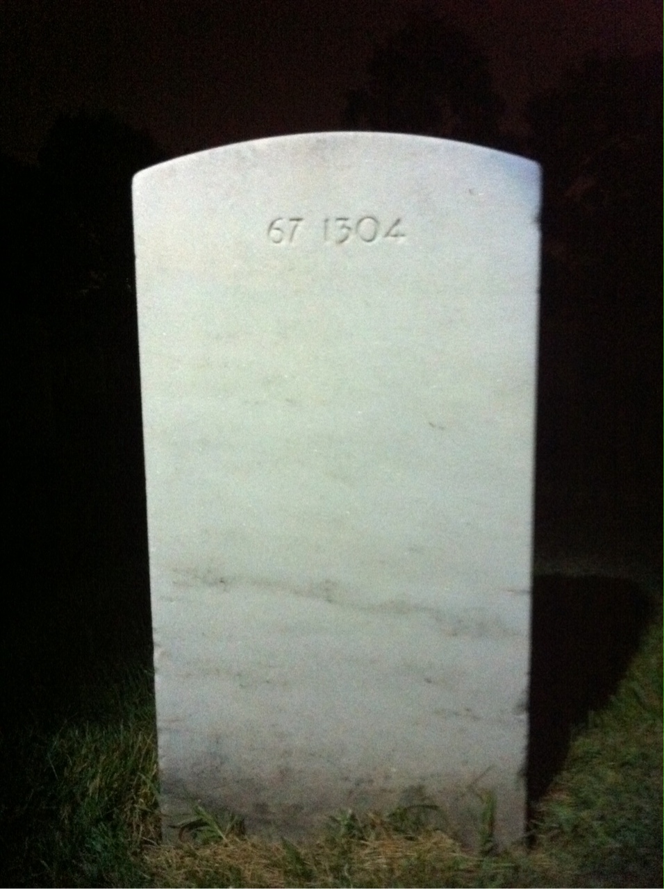 Back of headstone — William R Burk