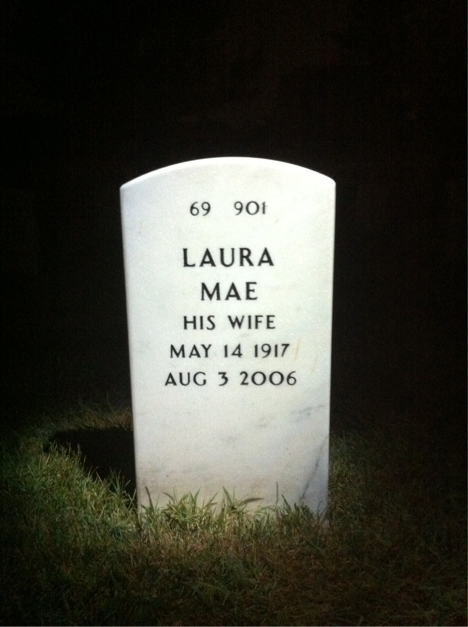 Back of headstone — John Schniering