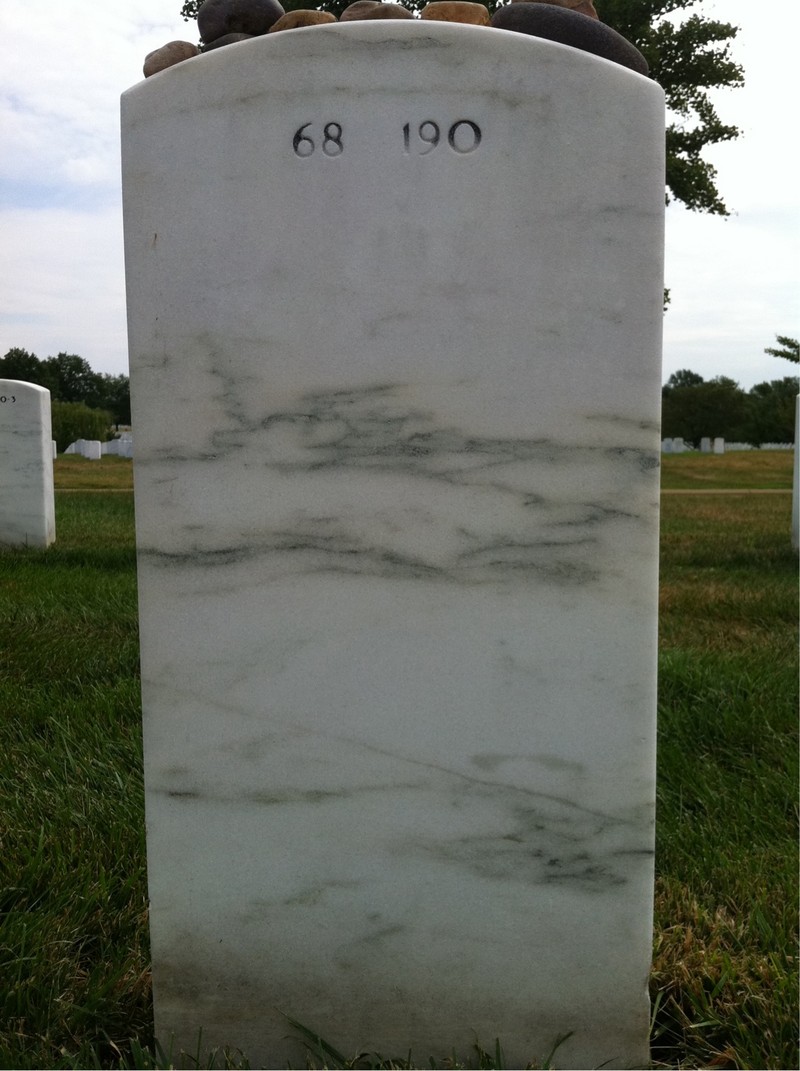 Back of headstone — Lawrence Hilton