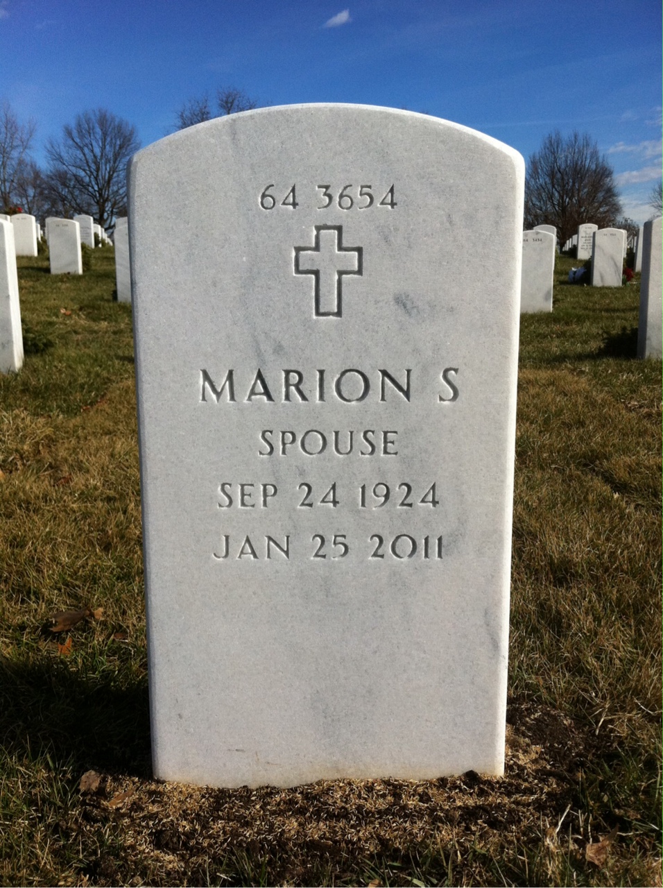 Back of headstone — Charles Baur