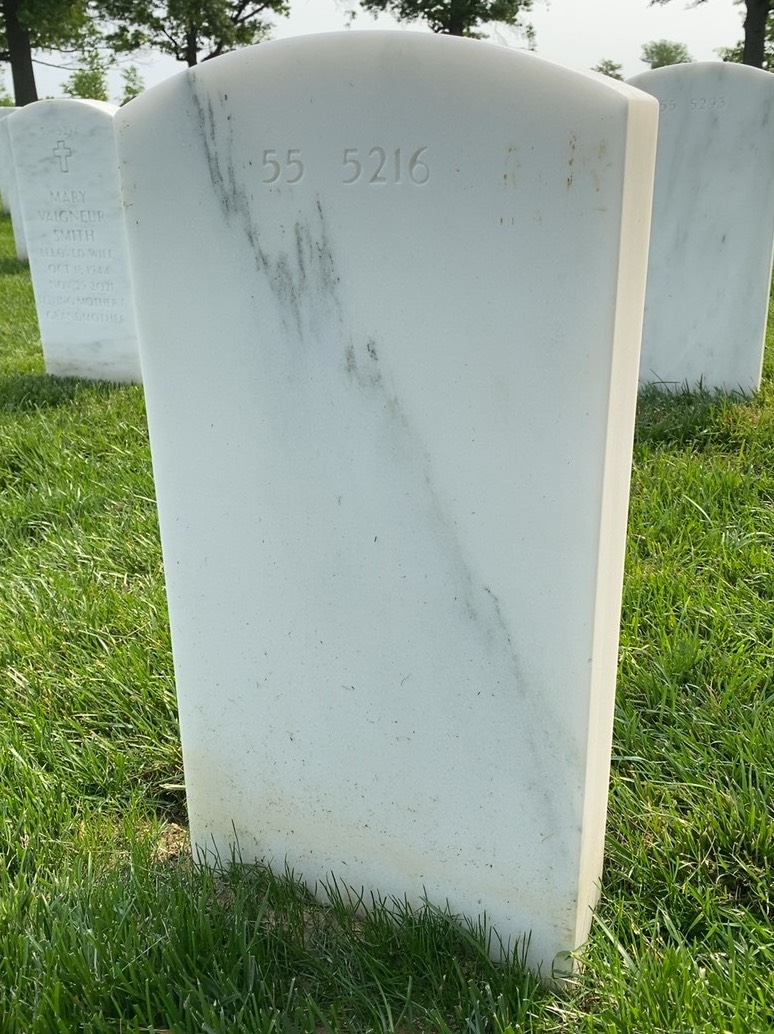 Back of headstone — Gary Morey