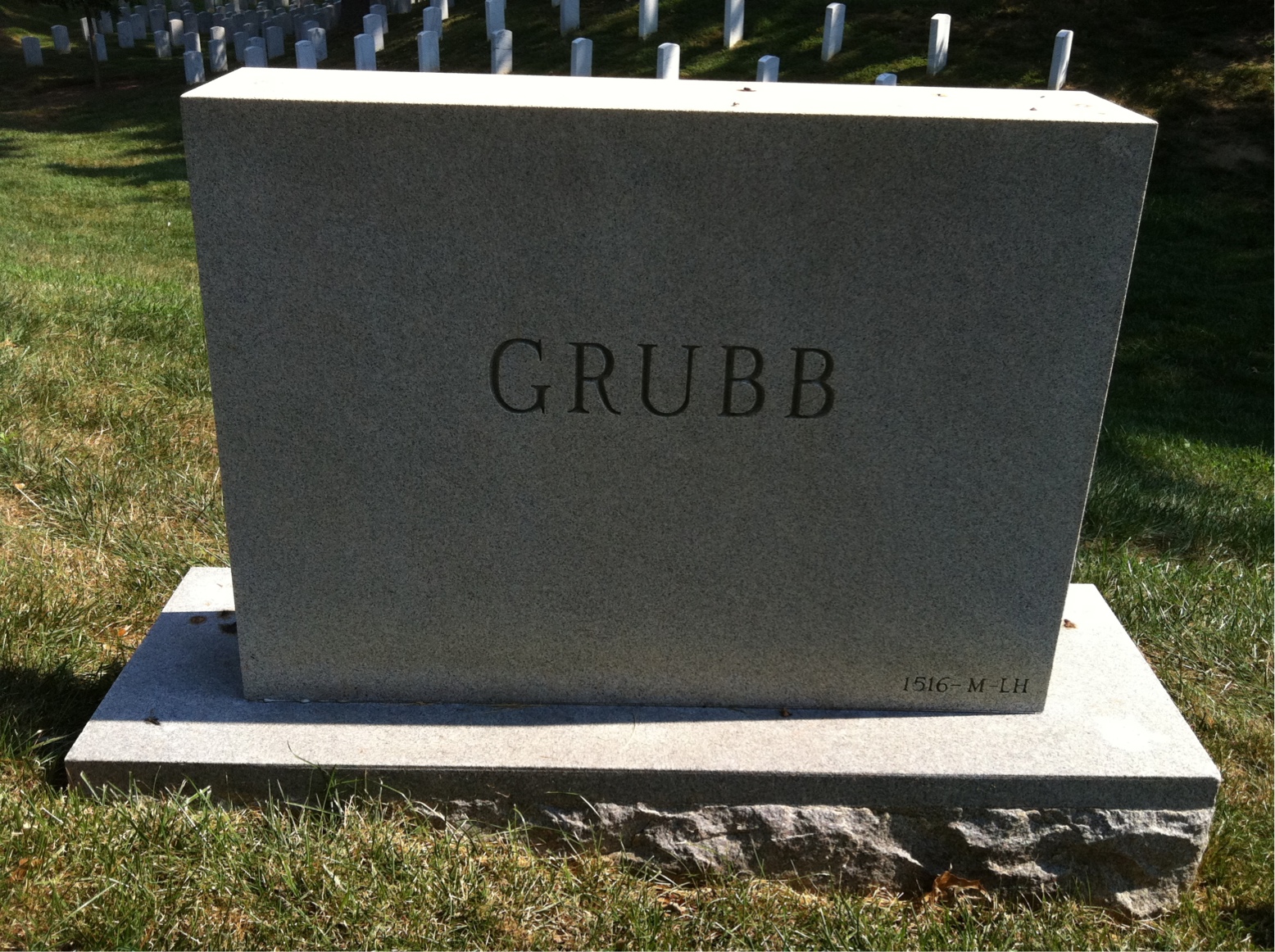 Back of headstone — Howard Grubb