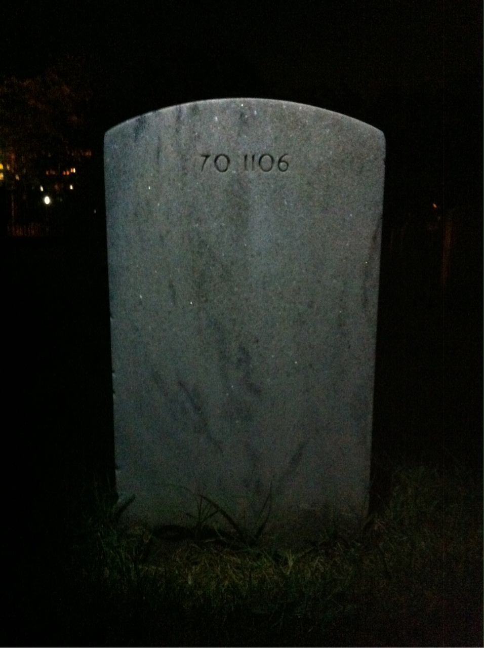 Back of headstone — Andrew Phillip Parker