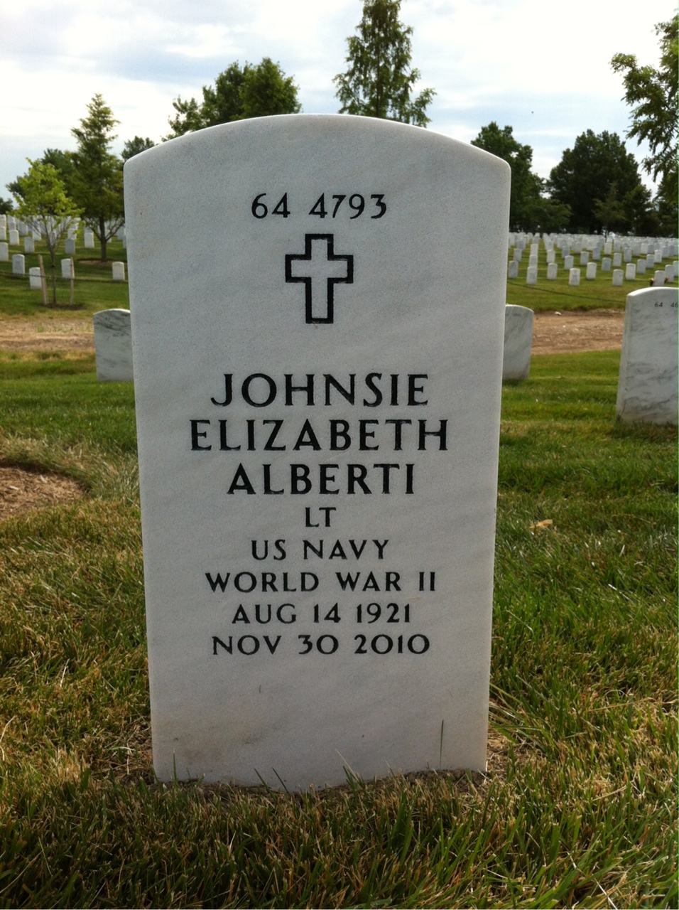 Back of headstone — Donald Alberti