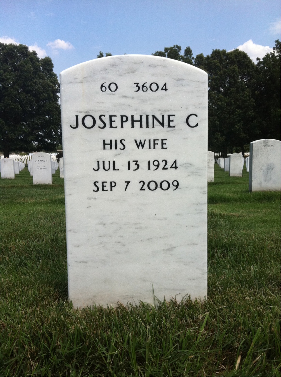 Back of headstone — Robert Archer
