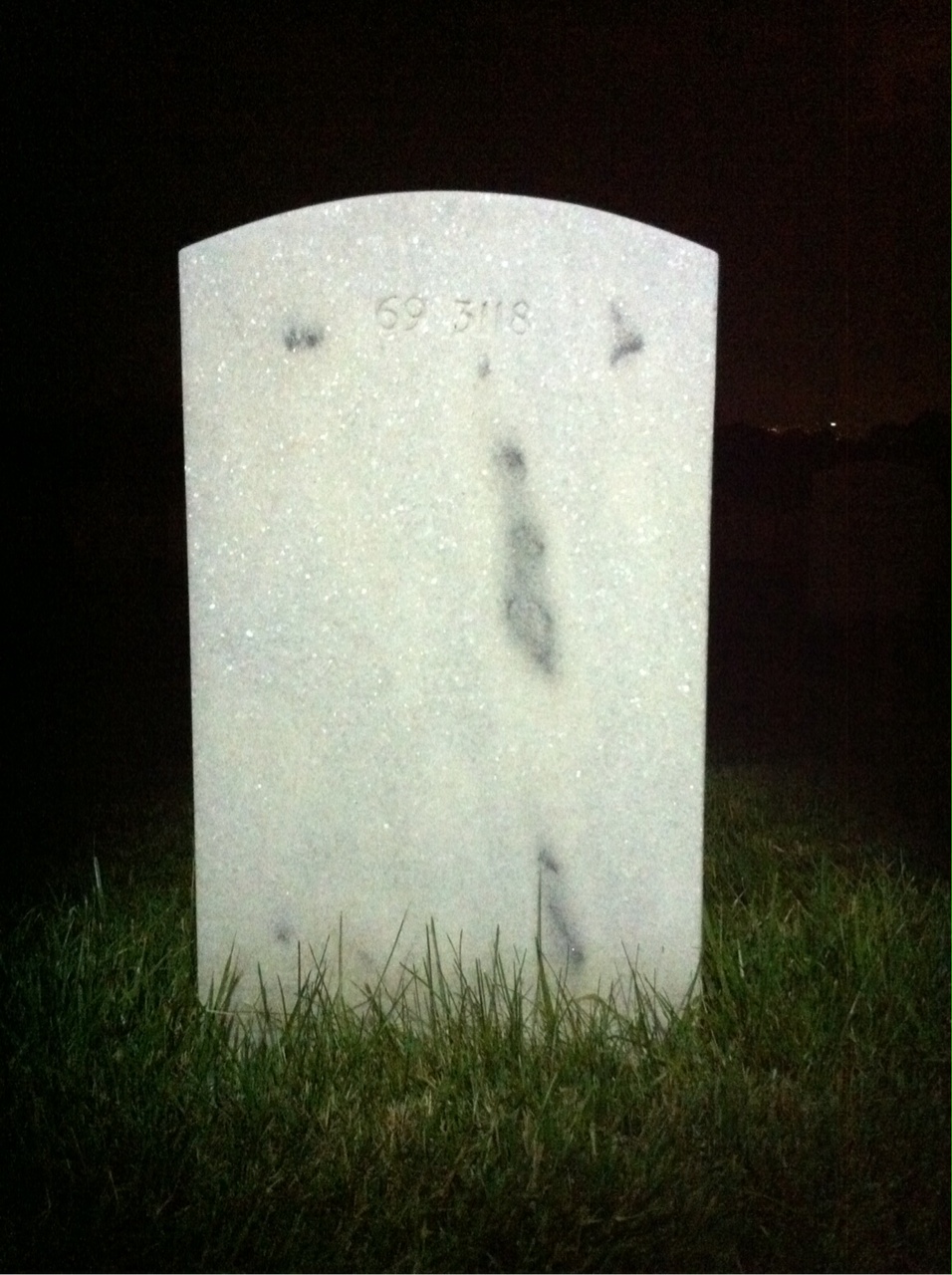 Back of headstone — Ernest L Snow