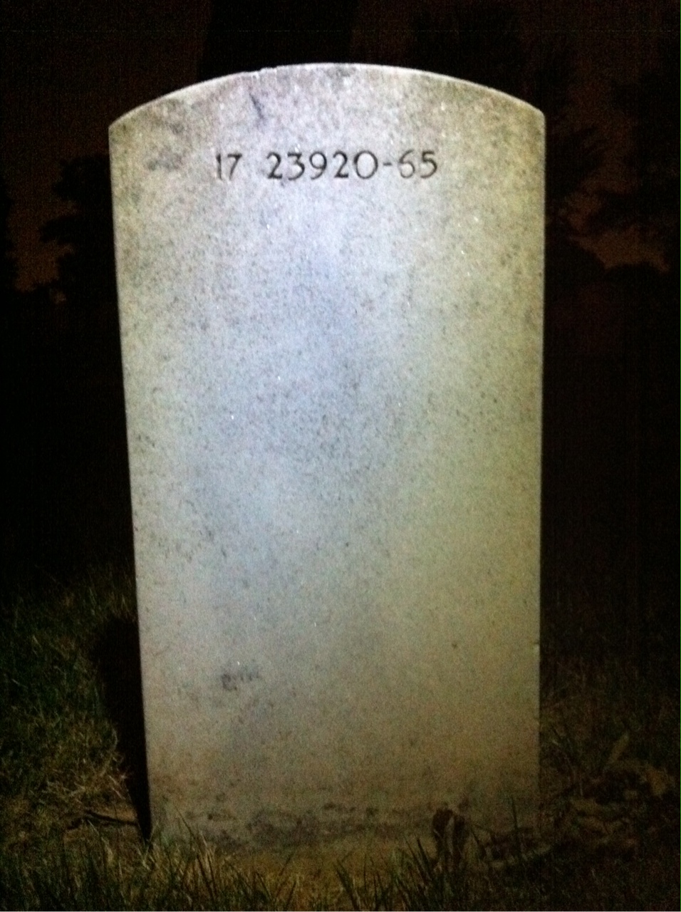 Back of headstone — Bruce Moore