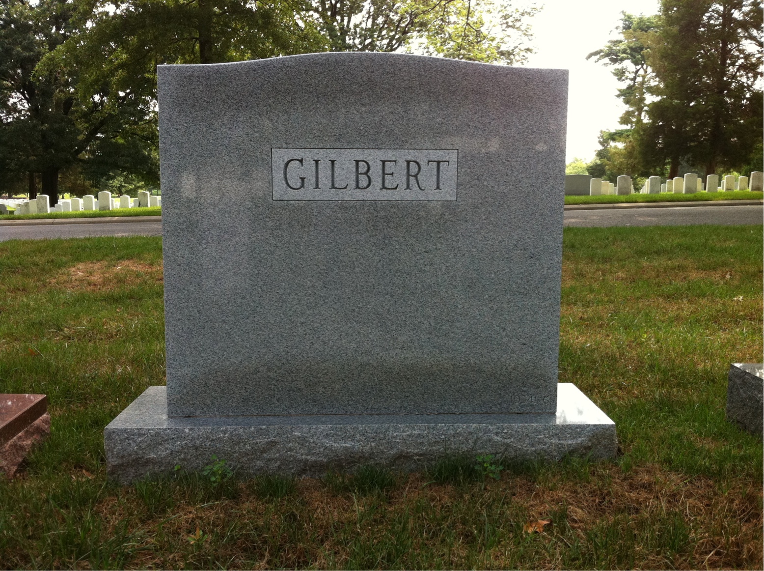 Back of headstone — Douglas Gilbert