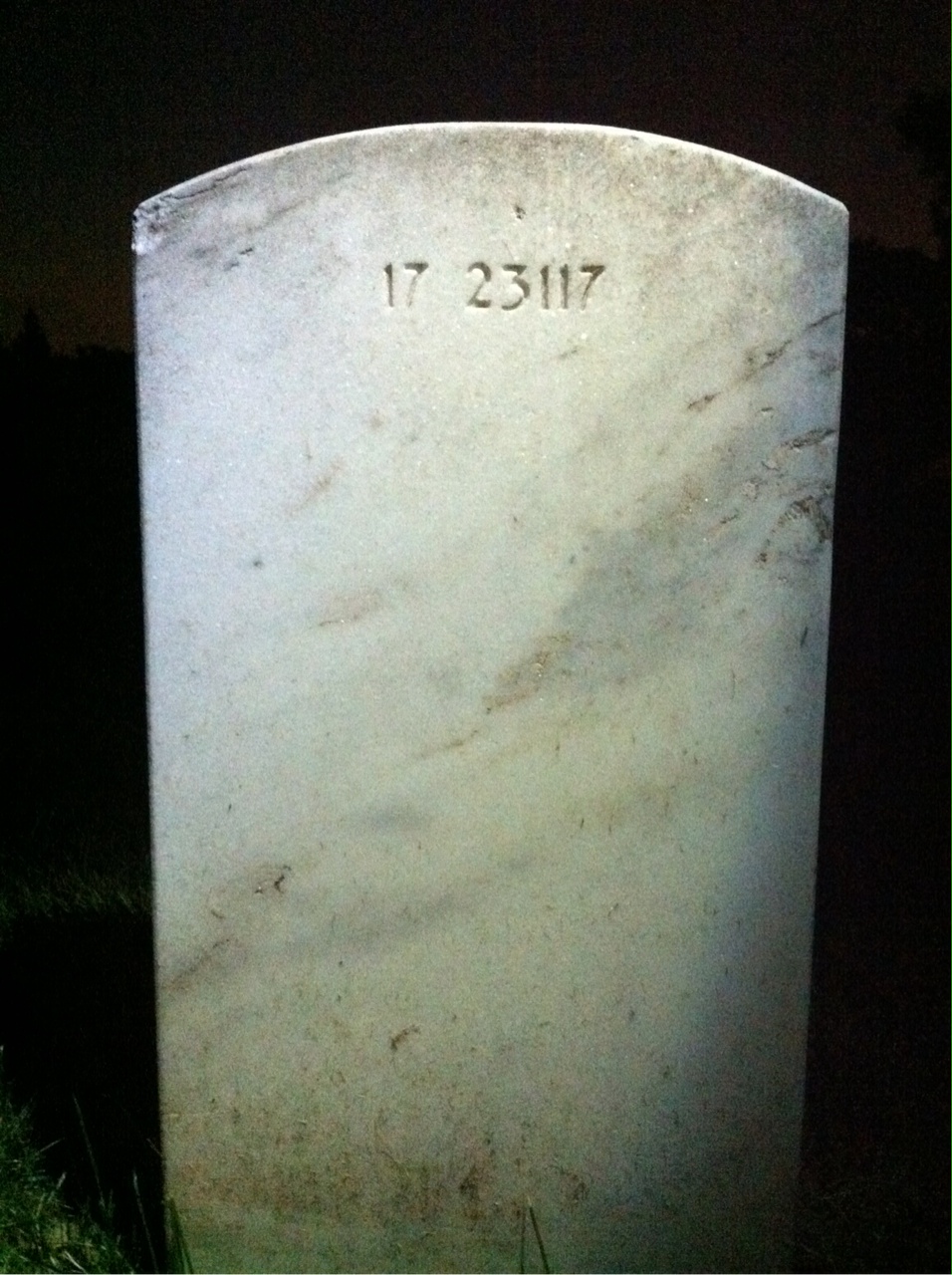 Back of headstone — Jacob Millet