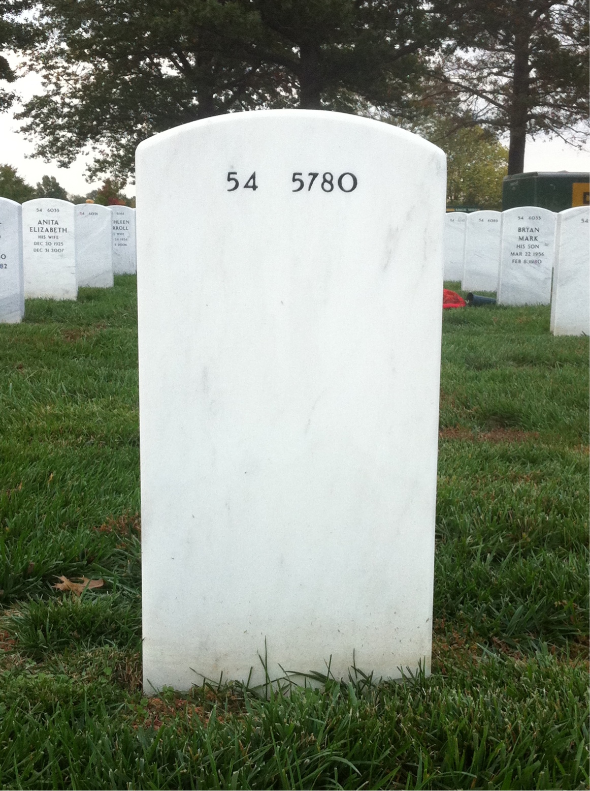Back of headstone — Wilbur Edwards