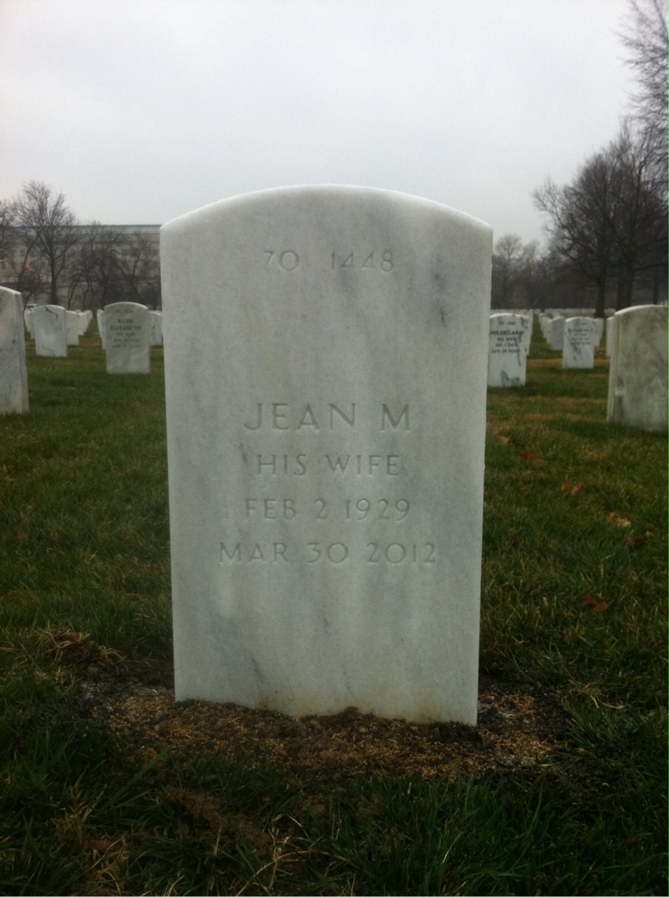 Back of headstone — Winston Miller
