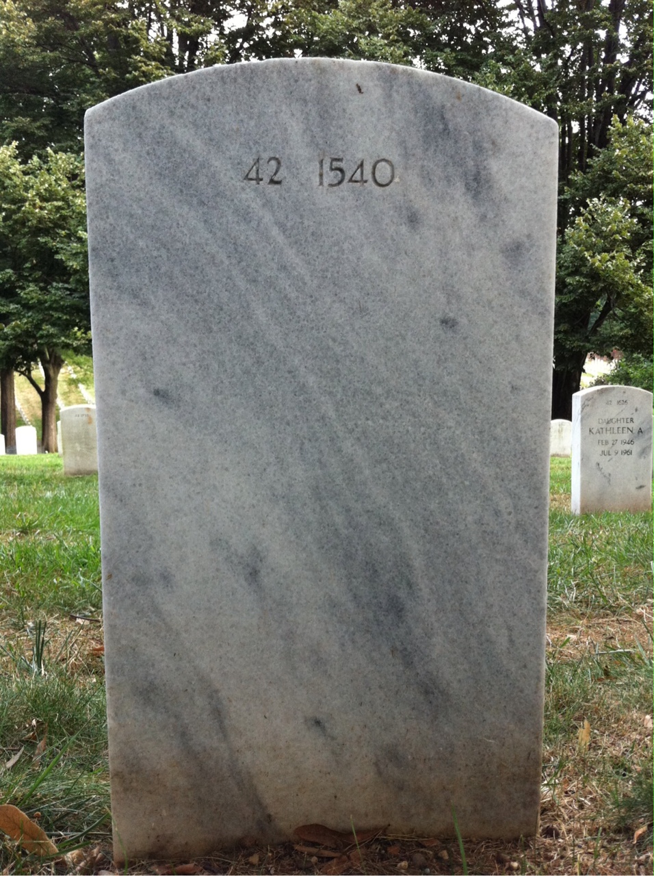 Back of headstone — Gladys Moore