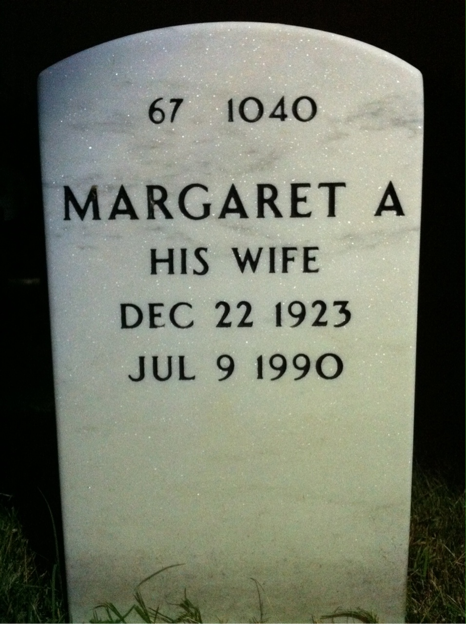 Back of headstone — Walter Pawlesh
